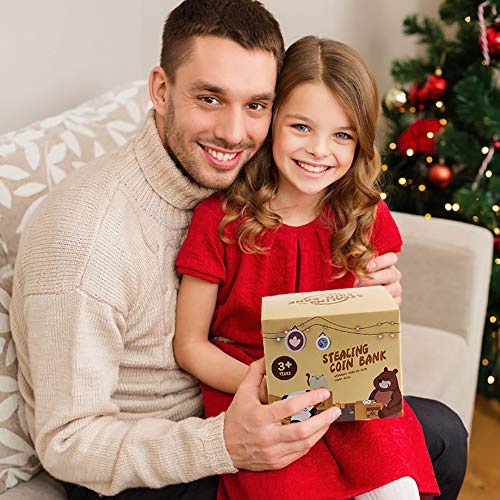 Panda Money Box, Piggy Bank for Kids/Adults, Automatic Stealing Coin Money Bank with Upgraded Clear English Voice (Panda)