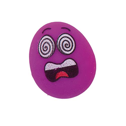 Baker Ross AT546 Mini Funky Face Egg Bouncy Balls - Pack of 10, Novelty Toys For Children, Perfect Party, Loot Or Prize Bag Filler