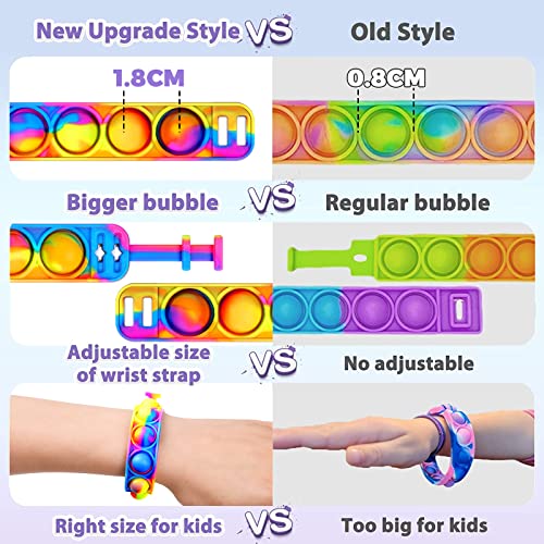 YOGINGO 3 PCS Pop Bracelet it Fidget Toys Pack, Fidget Bracelet Party Gifts, Decompression Wristband with Autistic & ADHD, Fidget Wristband as Return Gifts for kids, Fidgets Novelty Girls