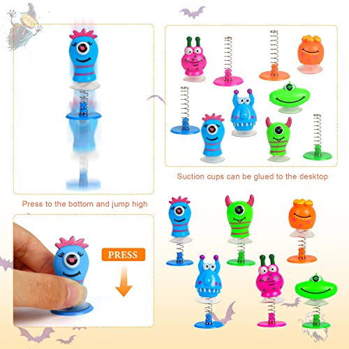 VEYLIN Monster Jump, 18PCS Assorted Novelty Monster Spring Jump Up Party Favor Toys Kids Classroom Prizes