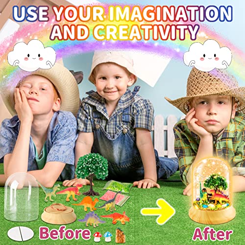 CS COSDDI Make Your Own Dinosaur Night Light, Dinosaur Night Light Craft Kit, DIY Dinosaur Gifts for Kids Arts and Crafts DIY Nightlight Project Novelty for Boys Age 3-12, Birthday Christmas for Kids