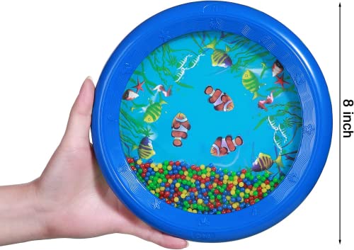 Ocean Wave Bead Drum for Kids Baby Christmas Toys Gifts Child Gentle Sea Sound Musical Teaching Learning Preschool Educational Toy Baby Tambourine Hand Percussion Musical Instrument