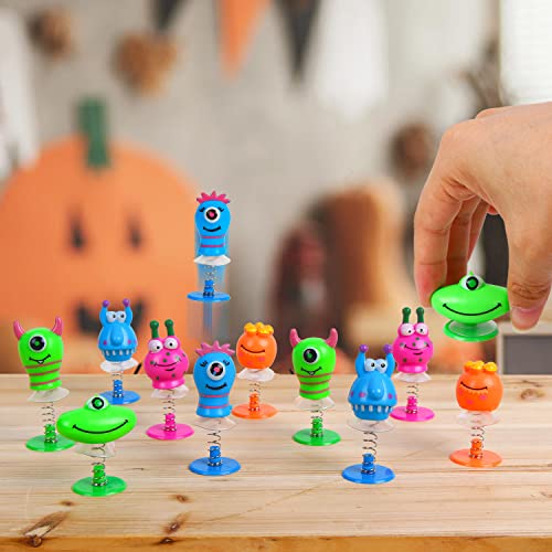 VEYLIN Monster Jump, 18PCS Assorted Novelty Monster Spring Jump Up Party Favor Toys Kids Classroom Prizes