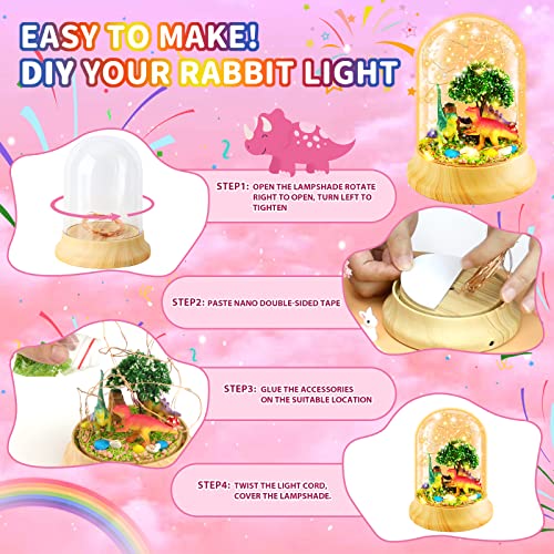 CS COSDDI Make Your Own Dinosaur Night Light, Dinosaur Night Light Craft Kit, DIY Dinosaur Gifts for Kids Arts and Crafts DIY Nightlight Project Novelty for Boys Age 3-12, Birthday Christmas for Kids