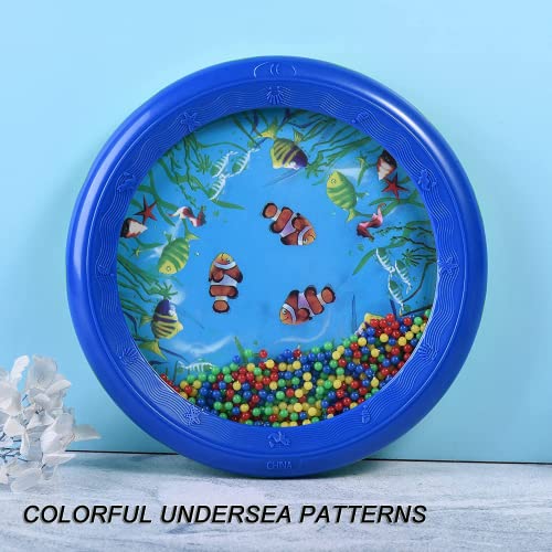 Ocean Wave Bead Drum for Kids Baby Christmas Toys Gifts Child Gentle Sea Sound Musical Teaching Learning Preschool Educational Toy Baby Tambourine Hand Percussion Musical Instrument