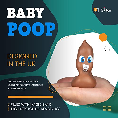 Gifton - Baby Stretchy Poop Toy DNA Stress Relief Ball Fake Poo - Novelty Fidget Toys Funny Joke Prank Gift for Boys Girls Kids Adults Teens - Birthday Present for Child Christmas Stocking Filler