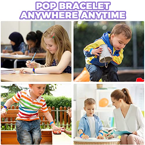 YOGINGO 3 PCS Pop Bracelet it Fidget Toys Pack, Fidget Bracelet Party Gifts, Decompression Wristband with Autistic & ADHD, Fidget Wristband as Return Gifts for kids, Fidgets Novelty Girls