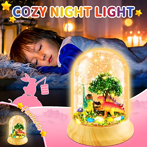 CS COSDDI Make Your Own Dinosaur Night Light, Dinosaur Night Light Craft Kit, DIY Dinosaur Gifts for Kids Arts and Crafts DIY Nightlight Project Novelty for Boys Age 3-12, Birthday Christmas for Kids