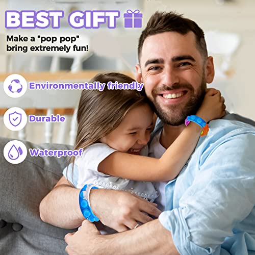 YOGINGO 3 PCS Pop Bracelet it Fidget Toys Pack, Fidget Bracelet Party Gifts, Decompression Wristband with Autistic & ADHD, Fidget Wristband as Return Gifts for kids, Fidgets Novelty Girls