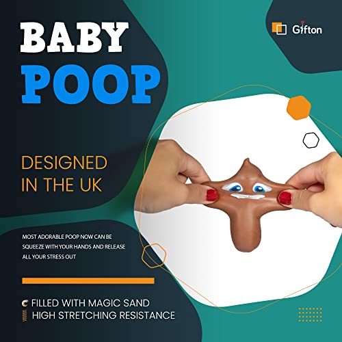 Gifton - Baby Stretchy Poop Toy DNA Stress Relief Ball Fake Poo - Novelty Fidget Toys Funny Joke Prank Gift for Boys Girls Kids Adults Teens - Birthday Present for Child Christmas Stocking Filler