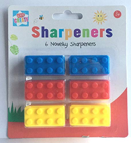 Anker Kids Create, Arts & Crafts, 6 Novelty Sharpeners (Bricks), Assorted, 29.7x21x2 cm, BRIS