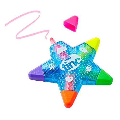 Tinc Star Shaped 5 in 1 Multi Coloured Highlighter Pen for Kids - Blue, One Size (STARHLBL)