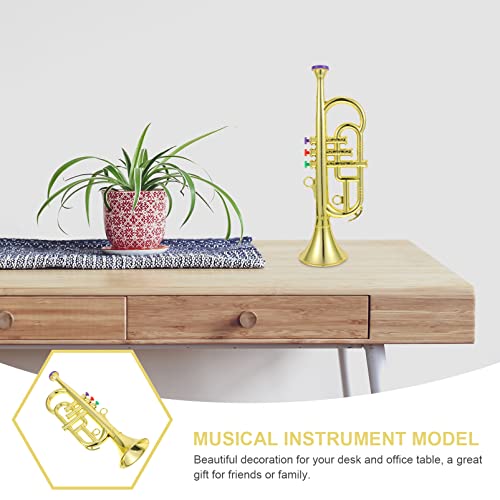STOBOK Trumpet Toys, Toy Saxophone Musical Noise Maker Instruments for Kids, Music Toys Simulation Trumpet for Party Favors Boys and Girls Musical Instrument Toy Music Toys Gold
