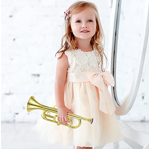 STOBOK Trumpet Toys, Toy Saxophone Musical Noise Maker Instruments for Kids, Music Toys Simulation Trumpet for Party Favors Boys and Girls Musical Instrument Toy Music Toys Gold