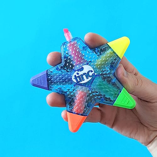 Tinc Star Shaped 5 in 1 Multi Coloured Highlighter Pen for Kids - Blue, One Size (STARHLBL)