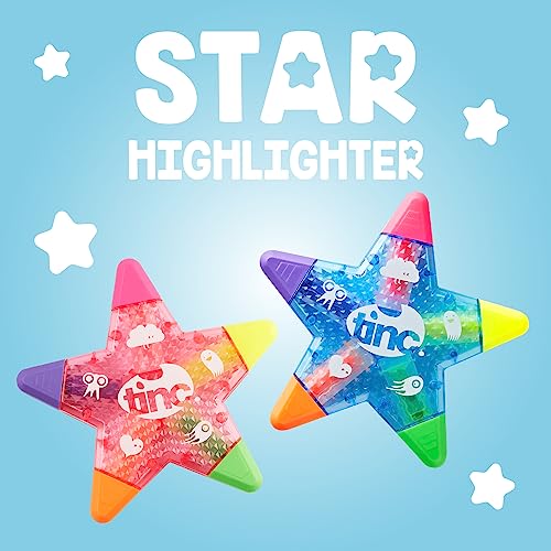 Tinc Star Shaped 5 in 1 Multi Coloured Highlighter Pen for Kids - Blue, One Size (STARHLBL)
