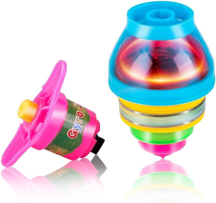 12 Packs LED Light Up UFO Spinning Tops Fidget Toys for Kids Party Favors Stress Relief Toys Gyroscope Flashing Lights Glow in The Dark Party Supplies Birthday Goodie Bag Stuffers Return Gifts