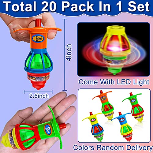 12 Packs LED Light Up UFO Spinning Tops Fidget Toys for Kids Party Favors Stress Relief Toys Gyroscope Flashing Lights Glow in The Dark Party Supplies Birthday Goodie Bag Stuffers Return Gifts