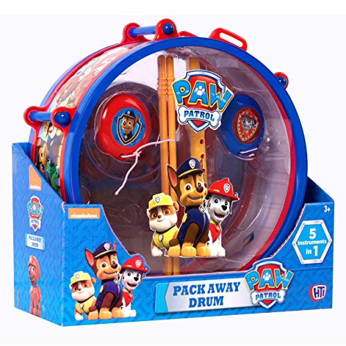 Paw Patrol Pack Away Drum Set | Musical Playset Including 5+ Musical Instruments | Paw Patrol Themed Musical Instrument Set | Paw Patrol Toys | Childrens Music Toys Band Set | Ages 3+