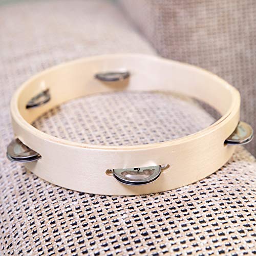 New Classic Toys 10388 Tambourine Toy for Toddlers 3 Boys and Girls Baby Gifts, Kids Musical Instruments for Childrens Three Year Old, Black, 5 jingles