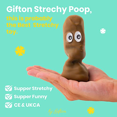 Gifton - Stretchy Poo Stress Relief Ball Fake Poop - Novelty 2020 Design - Gift for Boys Girls Men Women Teen Kids - Funny Birthday Joke Prank Present Christmas Stocking Filler Toys - 1 Supplied