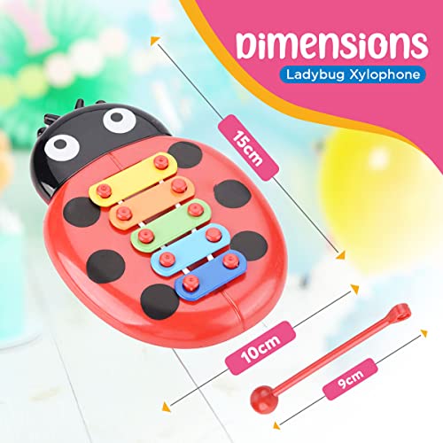 Ladybug Xylophone for Kids | Musical Instruments for Toddlers | Toddler Musical Toys for Kids | Toddler Toys | Glockenspiel for Kids | Kid Xylophone | Childs Xylophone | Childrens Xylophone