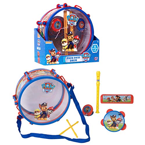 Paw Patrol Pack Away Drum Set | Musical Playset Including 5+ Musical Instruments | Paw Patrol Themed Musical Instrument Set | Paw Patrol Toys | Childrens Music Toys Band Set | Ages 3+