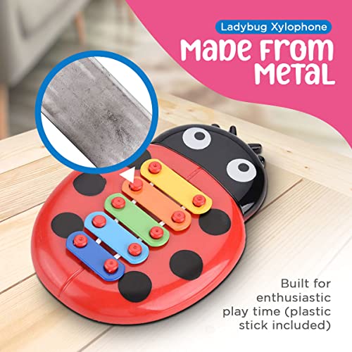 Ladybug Xylophone for Kids | Musical Instruments for Toddlers | Toddler Musical Toys for Kids | Toddler Toys | Glockenspiel for Kids | Kid Xylophone | Childs Xylophone | Childrens Xylophone