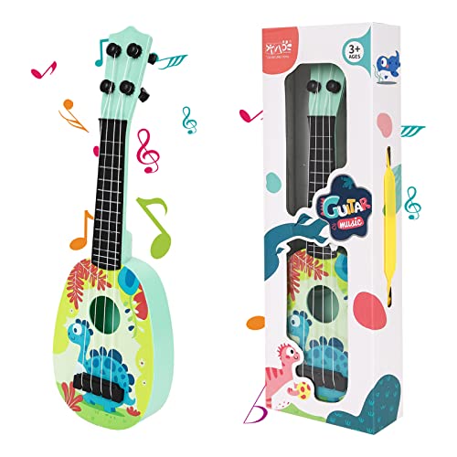 Kids Guitar,Kids Ukulele Toy,37cm Guitar Musical Toy Ukulele Instrument with 4 Ajustable Strings,Learning Educational Toys Mini Guitar for Toddlers Beginners Boys Girls Gift (Style-B)
