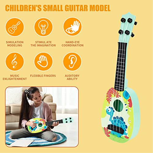 Kids Guitar,Kids Ukulele Toy,37cm Guitar Musical Toy Ukulele Instrument with 4 Ajustable Strings,Learning Educational Toys Mini Guitar for Toddlers Beginners Boys Girls Gift (Style-B)