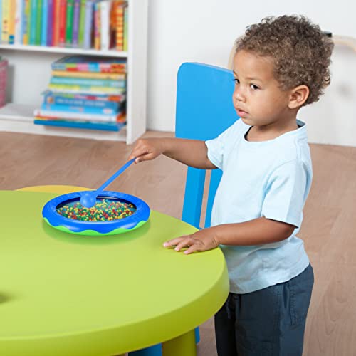 Ocean Wave Bead Drum, Sea Sound Musical Educational Toys Hand Percussion Instrument Drums Tambourine for Kids Child Baby, with Drumsticks