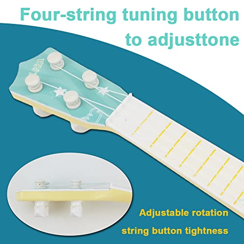 37 CM Kids Ukulele Guitar Toy, Guitar Musical Toy Ukulele Instrument, with 4 Adjustable Strings Mini Guitar and Picks for Toddlers Boys and Girls