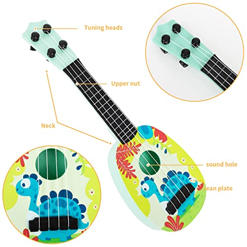 Kids Guitar,Kids Ukulele Toy,37cm Guitar Musical Toy Ukulele Instrument with 4 Ajustable Strings,Learning Educational Toys Mini Guitar for Toddlers Beginners Boys Girls Gift (Style-B)