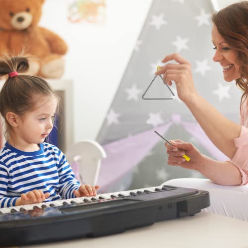 TRIXES 4-inch Musical Instrument Triangle – Play Alongside Percussion Instruments like the Drum, Bells, Xylophone, Maracas, Glockenspiel – Suitable for Adults, Kids and Toddlers - Childrens Toy Set