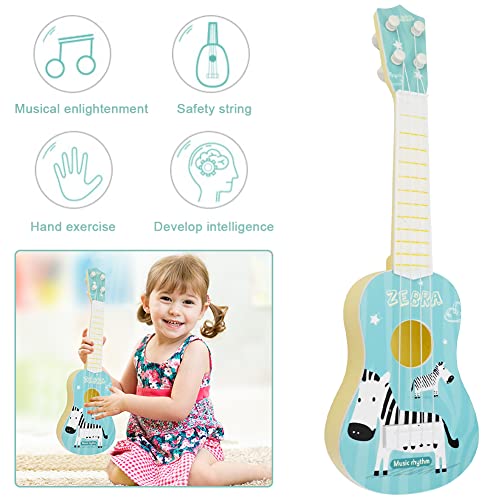 37 CM Kids Ukulele Guitar Toy, Guitar Musical Toy Ukulele Instrument, with 4 Adjustable Strings Mini Guitar and Picks for Toddlers Boys and Girls