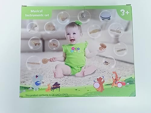Jojoin Kids Musical Instruments - 20 PCS Baby Musical Instrument Toys - Wooden Percussion Musical Instruments with Tambourine Xylophone - Toddler Musical sensory Instruments Toys for 3 4 5 Year Olds