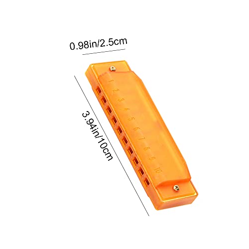 Kids Harmonica 10 Holes Starter Instrument Translucent Educational Toy with Box for Children Kids Beginners