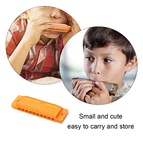 Kids Harmonica 10 Holes Starter Instrument Translucent Educational Toy with Box for Children Kids Beginners