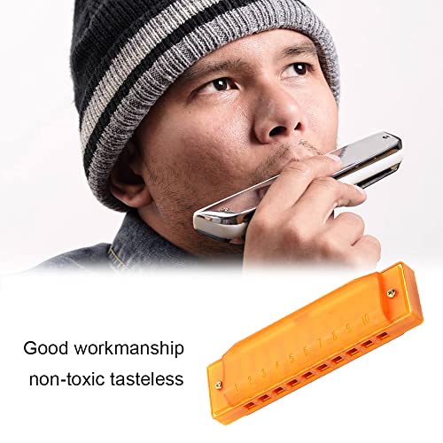 Kids Harmonica 10 Holes Starter Instrument Translucent Educational Toy with Box for Children Kids Beginners