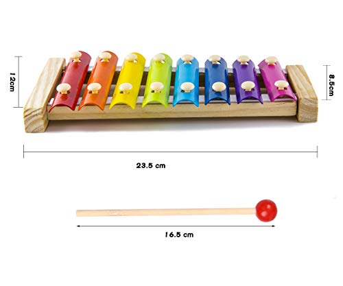Xylophone for Kids, Wooden Child Musical Instrument Musical Toys, Rainbow Kids Glockenspiel Educational Children Toy, Percussion for Budding Musicians