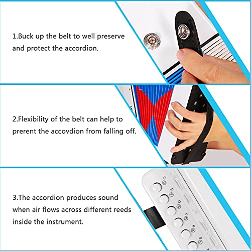 summina 10 Keys Accordion ABS Material Musical Instrument for Children Boys and Girls Christmas Gift