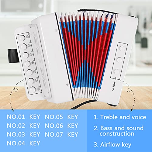 summina 10 Keys Accordion ABS Material Musical Instrument for Children Boys and Girls Christmas Gift