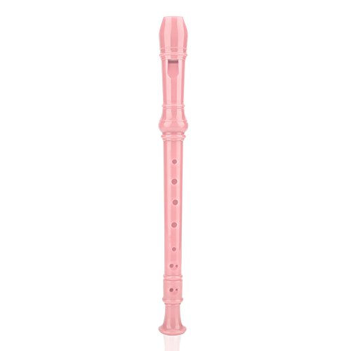 Recorder Flute, 8 Holes Soprano Recorder Musical Instrument with Cleaning Bar for Kids Beginners (Pink)