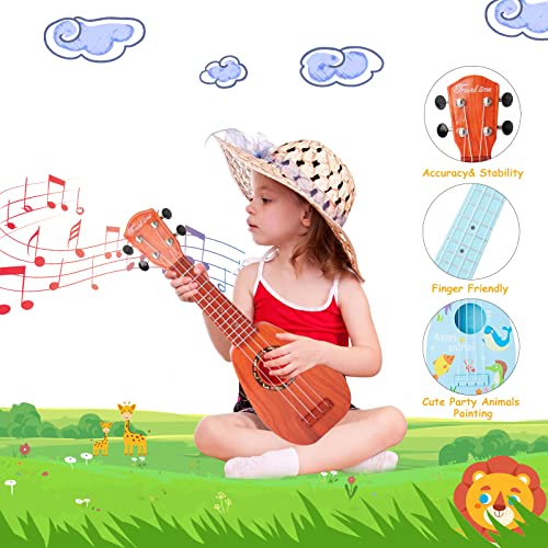 Kids Guitar, 17 Inch Ukulele for Kids, Toy Guitar for Toddlers, Kids Musical Instruments Acoustic Toys Beginner Kit with Pick, Strap –Great for Toddler and Beginner, Christmas/New Year Gift (Rosewood)