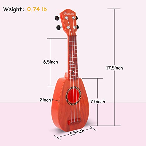Kids Guitar, 17 Inch Ukulele for Kids, Toy Guitar for Toddlers, Kids Musical Instruments Acoustic Toys Beginner Kit with Pick, Strap –Great for Toddler and Beginner, Christmas/New Year Gift (Rosewood)