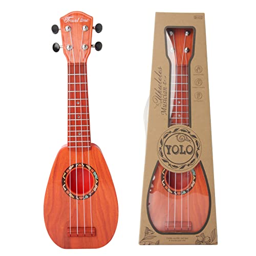 Kids Guitar, 17 Inch Ukulele for Kids, Toy Guitar for Toddlers, Kids Musical Instruments Acoustic Toys Beginner Kit with Pick, Strap –Great for Toddler and Beginner, Christmas/New Year Gift (Rosewood)