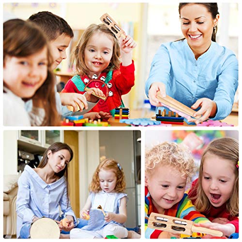 Ulifeme Musical Instruments, Wooden Percussion Instruments for baby, Kids and Toddler, Children's 23pcs Pure Wood Toys Set, Premium Percussion Rhythm Kit, Girls & Boys Gift, Pure Cotton Bag Packed