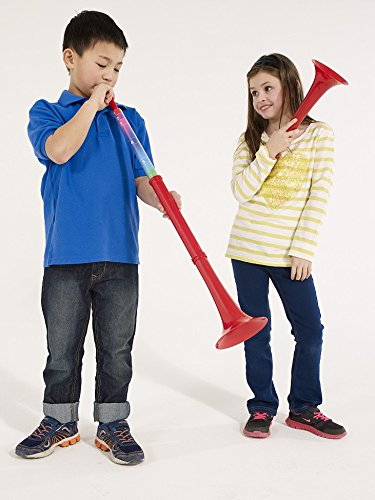 pInstrument pBuzz Plastic Kids Musical Instrument - Easy to Play Range of 6 Notes - Authentic Bb Sound for Student and Beginner - Detachable Mouthpiece - Lightweight - Durable ABS Construction - Red