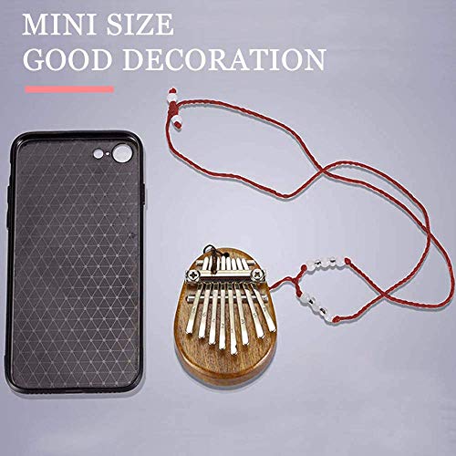 8 Keys Mini Kalimba, Portable Thumb Piano Marimbas Finger Piano Musical Instrument Pendant for Kids Adults Beginners Professional Music Gift