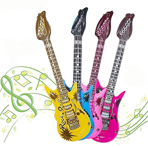 Inflatable Guitar Saxophone Microphone Balloon Set, 12 Pack Musical Instruments Accessories For Kids Adults Party Decoration